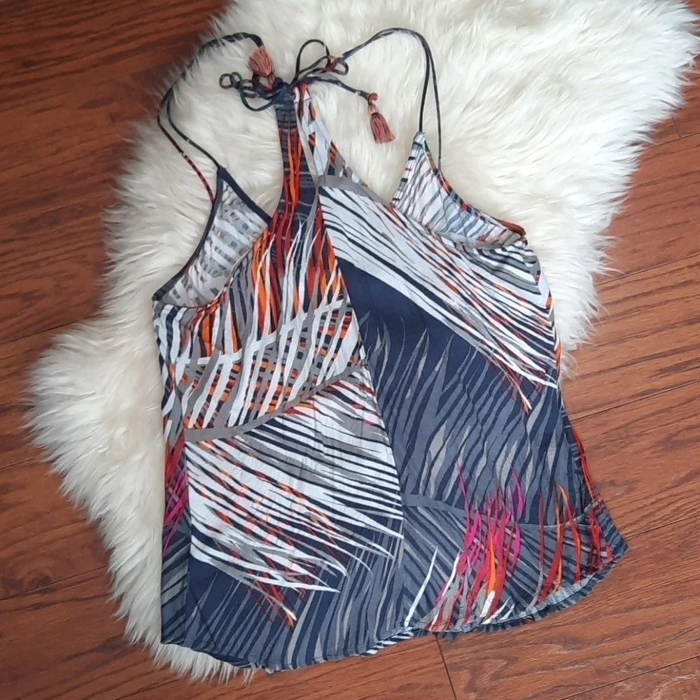Lovestitch Strappy Tassel back Tropical Tank - Picture 4 of 9